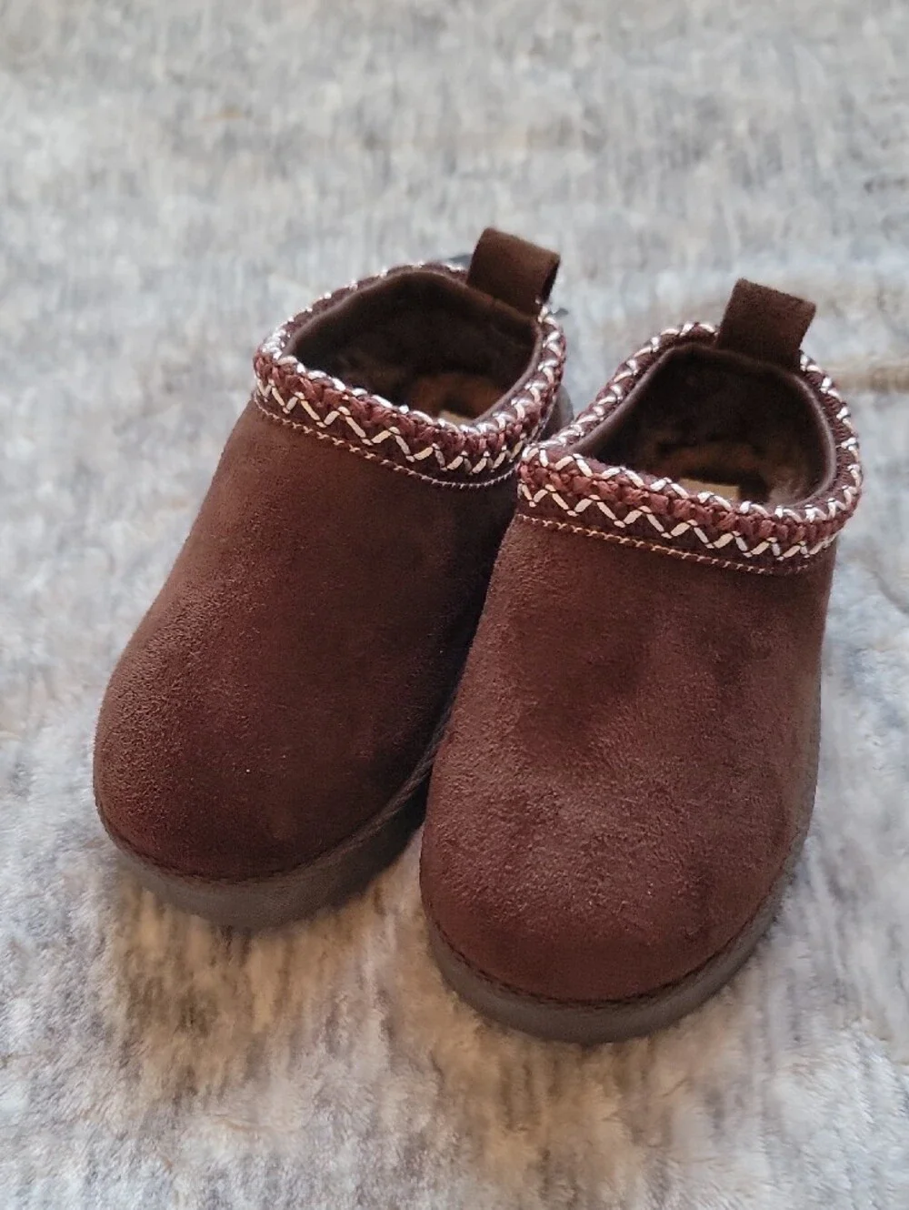American Exchange Toddler Dark Brown Plush Slip-On Clog Size 7
